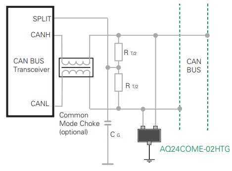 Application Circuit Diagram - Littelfuse AQ24COME-02HTG Bidirectional TVS Diode